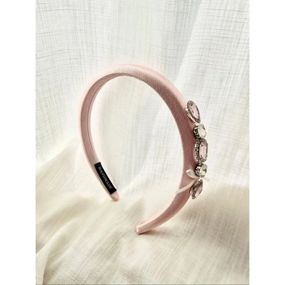 Blush Pink Embellished Headband | Handmade Look | Crystal Detail